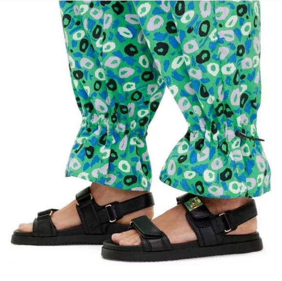 Diane Von Furstenberg x Target Nylon Green Utility Jazz Dot Cargo Pants Medium - Picture 3 of 15